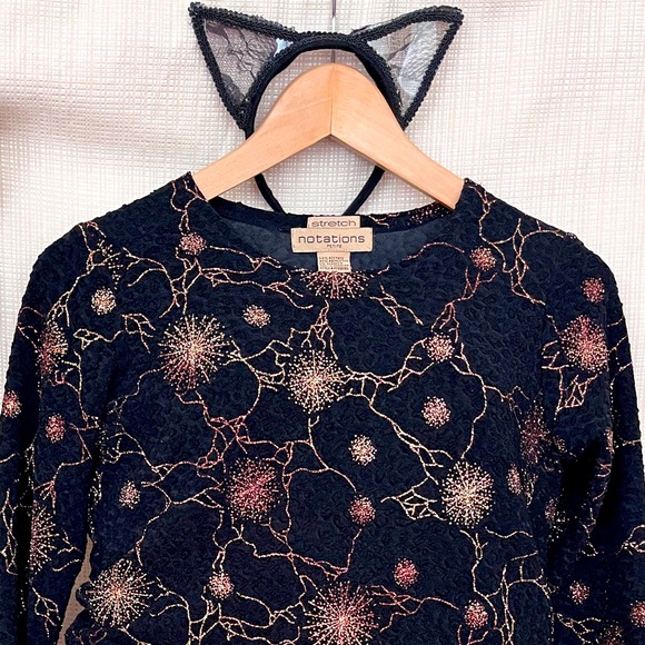 Vintage Crinkle Texture Metallic Black Top EMO Goth Y2k Crinkle Textured Knit - Picture 3 of 8